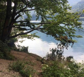 Small beaches are all around the lake