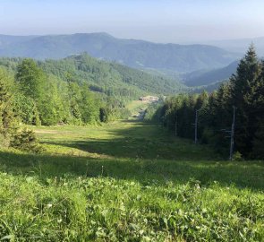 View to the north-west in the Beskydy Mountains