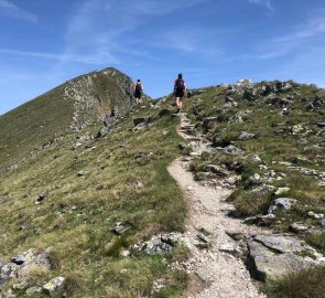 Pěšina na hřebeni vedoucí na Grosser Bösenstein 2 448 m n. m.