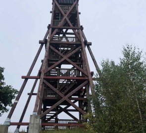 Wooden lookout tower Na Skalce in the Golden Mountains