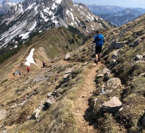 Mountain ridge during the descent from Polster