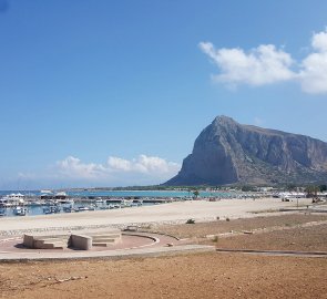 View of Monte Monaco 532 m above sea level from the beaches of San Vito lo Capo, Sicily