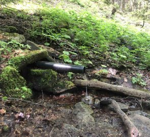 Studánka pod Malým Polomem 1 061 m n. m. (přes něj červená nevede)