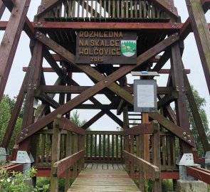 Wooden lookout tower Na Skalce in the Golden Mountains