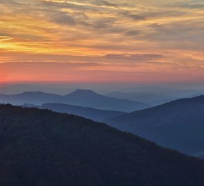 Západ slunce ze Súľovského hradu