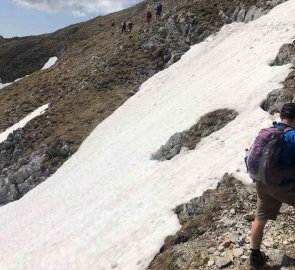 Just before the top of Hochturm you have to overcome snow fields