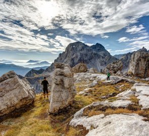 On the road Osvaldo Orsi in the Brenta Mountains