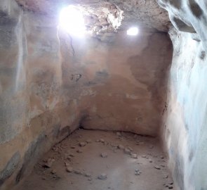 One of the water tanks carved into the rock of Masada Fortress