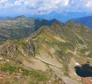 View northwards, Dachstein in the clouds