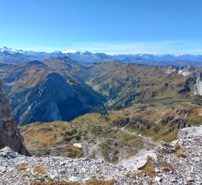 View from the saddle from Mosermandlem