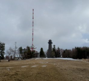 Transmitter and tower on the next peak of Jauerling