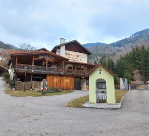 Forellenhof Restaurant at the entrance to the gorge