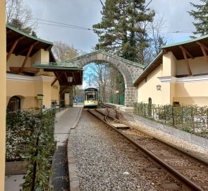 The final station of the Pöstlingbergbahn in the Marie Tower