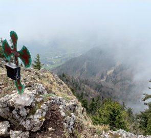 Cross and view into the valley below Koglerstein