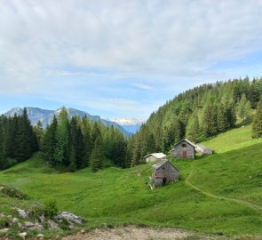 Vordere Sandlingalmi with Dachstein in the background