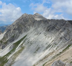 Pohled zpět na dvojvrchol  Groβer Pleiβlingkeil