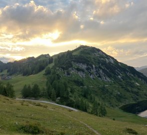 Západ slunce nad Schneiderkogelem