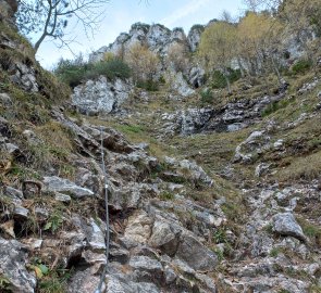 Secured section under the Törl rock window