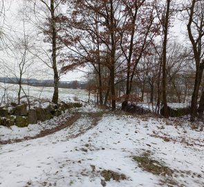 Stone walls around roads