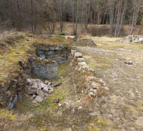 Remains of houses under the dam