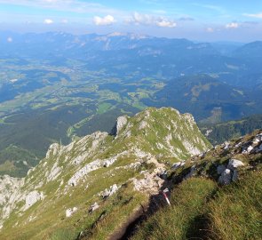 View from the ridge into the valley