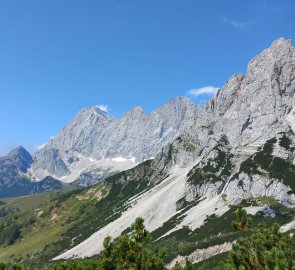 Pohled na Dachstein z Jungerfrauensteig