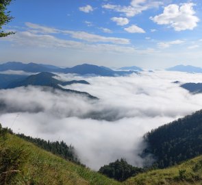 Moře z mlhy - výhled severním směrem