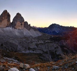 Západ slunce u Tre Cime