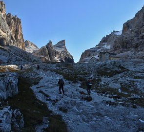 Arrival at Tuckett Hut