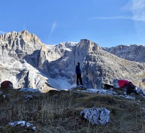 At the Zsigmondy hut in the Sexten Dolomites