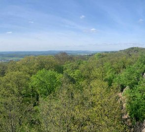 View from the lookout tower to the access ridge