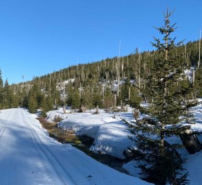 At the top, the road was already under snow