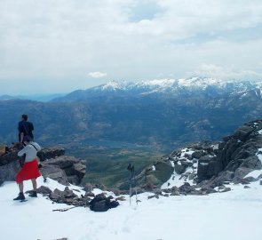 Vrchol hory Pointe des Eboulis nedaleko vrcholu Monte Cinta