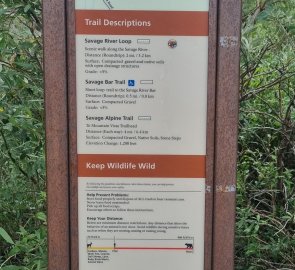 Information signs in the car park.