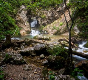 The flow of the river through the rock