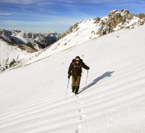 Na plošině Wildfeld, v pozadí TAC Spitze