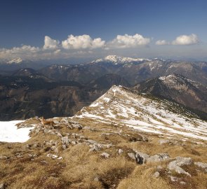 Zpětný pohled na hřeben Ötscheru, v pozadí Dürrenstein