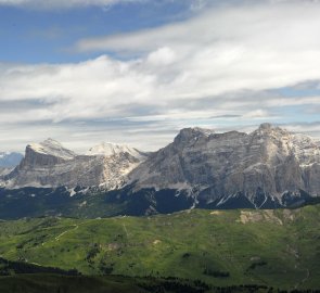 Pohled z ferraty Delle Trincee na Národní park Fannes-Sennes