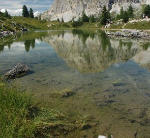 Lake Val Limides and the mountain Lagazuoi