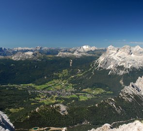 Dolomites - view from Monte Cristalo to Cortina d'Ampezzo