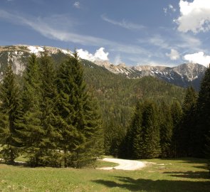 Pohled na Schnee Alpe během sestupu