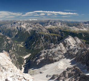 View from the top of Cristalla di Mezzo on the Sexten Dolomites