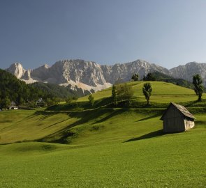 Pohoří Karavanky od vesnice Zell-Pfarre