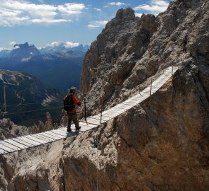 Footbridge on the Ivano Dibona ferrata