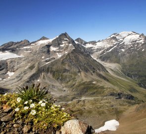 Hory Hoher Sonnblick a Hocharn během sestupu