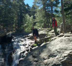 The trail to the lake runs along the creek