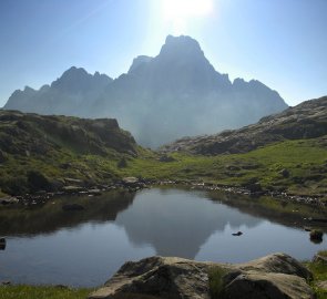 Pohled na Cimon della Pala 3 184 m n. m. po cestě na horu Cavallazza