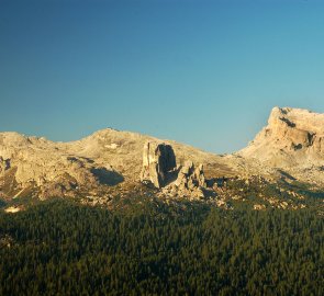 View of the Avera and Nuvolau mountains during the ascent to the start of the ferrata