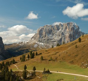 View of the massif of Mount Sassolungo