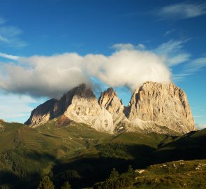 Mount Sassolungo 3 181 m above sea level in the Italian Dolomites